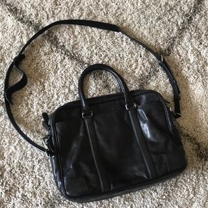 Coach black leather briefcase / satchel/laptop bag